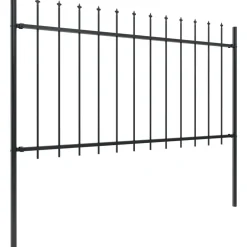 MAISON EXCLUSIVE - Clôture de jardin avec dessus en forme de lance en acier 1603,5 x 100 cm noir