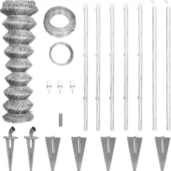 MAISON EXCLUSIVE - Clôture à mailles losangées et poteaux acier galvanisé 15x0,8 m