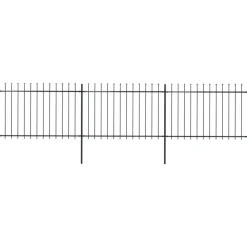 MAISON EXCLUSIVE - Clôture de jardin avec dessus en forme de lance en acier 537 x 120 cm noir