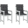 MAISON EXCLUSIVE - Coussins de chaise à dossier bas lot de 2 anthracite mélangé