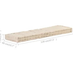 MAISON EXCLUSIVE - Coussin de plancher de palette coton 120x40x7 cm beige