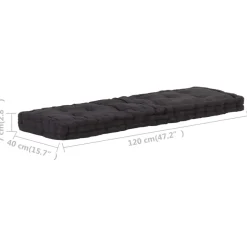 MAISON EXCLUSIVE - Coussin de plancher de palette coton 120x40x7 cm noir