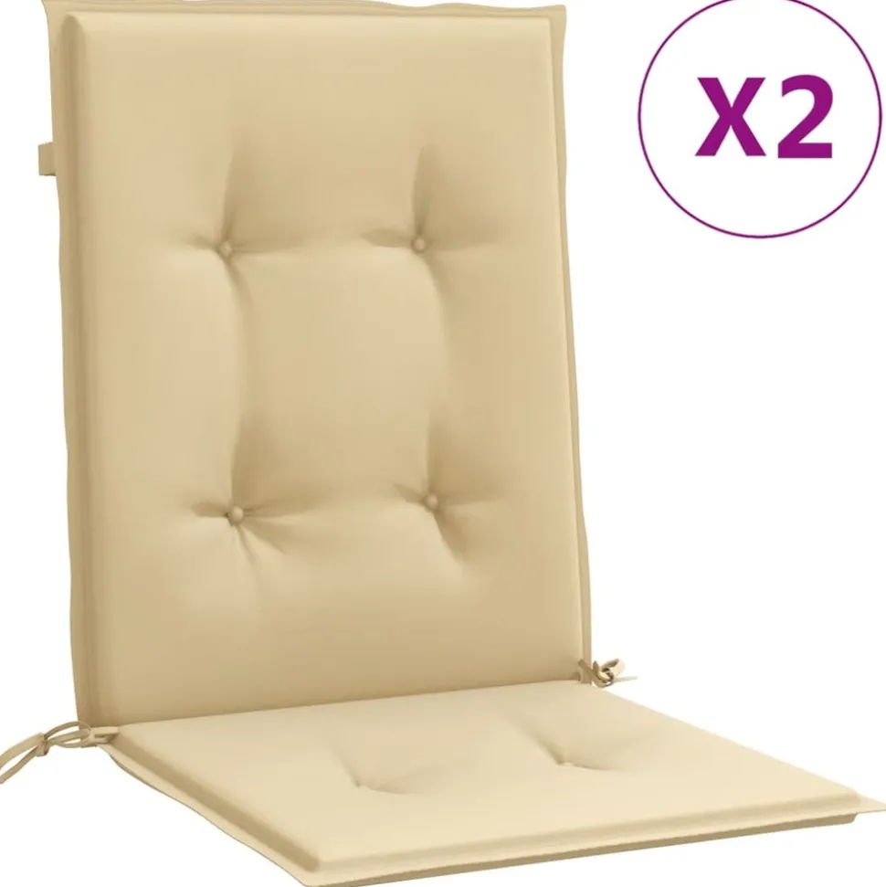 MAISON EXCLUSIVE - Coussins de chaise à dossier bas lot de 2 beige mélangé tissu