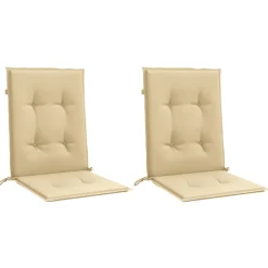 MAISON EXCLUSIVE - Coussins de chaise à dossier bas lot de 2 beige mélangé tissu