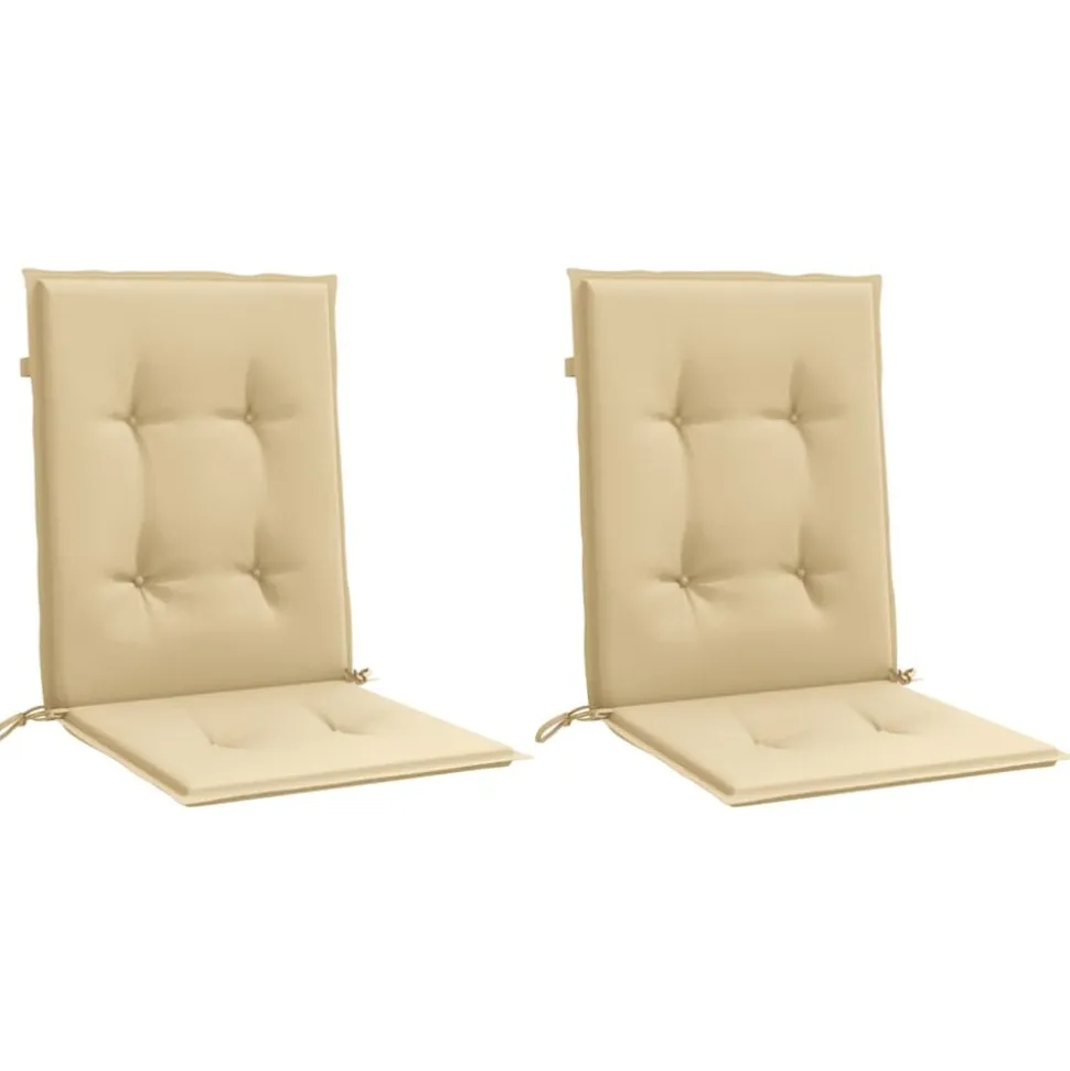 MAISON EXCLUSIVE - Coussins de chaise à dossier bas lot de 2 beige mélangé tissu