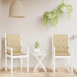 MAISON EXCLUSIVE - Coussins de chaise à dossier bas lot de 2 beige mélangé tissu