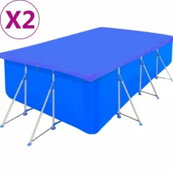 MAISON EXCLUSIVE - Couvertures de piscine 2 pcs pe rectangulaire 90 g/m² 400x207cm