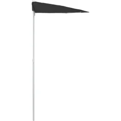 MAISON EXCLUSIVE - Demi-parasol de jardin avec mât 180x90 cm noir