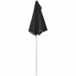 MAISON EXCLUSIVE - Demi-parasol de jardin avec mât 180x90 cm noir