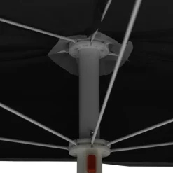 MAISON EXCLUSIVE - Demi-parasol de jardin avec mât 180x90 cm noir