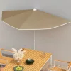 MAISON EXCLUSIVE - Demi-parasol de jardin avec mât 180x90 cm taupe