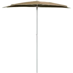 MAISON EXCLUSIVE - Demi-parasol de jardin avec mât 180x90 cm taupe