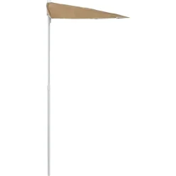 MAISON EXCLUSIVE - Demi-parasol de jardin avec mât 180x90 cm taupe