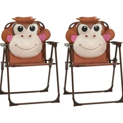 MAISON EXCLUSIVE - Ensemble de bistro avec parasol pour enfants 3 pcs marron