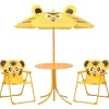 MAISON EXCLUSIVE - Ensemble de bistro avec parasol pour enfants 3 pcs jaune