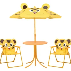 MAISON EXCLUSIVE - Ensemble de bistro avec parasol pour enfants 3 pcs jaune