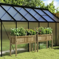 MAISON EXCLUSIVE - Jardinières 2 pcs avec pieds bois de pin imprégné