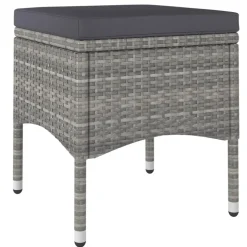 MAISON EXCLUSIVE - Jeu de chaise et tabouret de jardin 4 pcs résine tressée gris