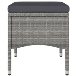 MAISON EXCLUSIVE - Jeu de chaise et tabouret de jardin 4 pcs résine tressée gris