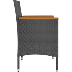 MAISON EXCLUSIVE - Jeu de chaise et tabouret de jardin 4 pcs résine tressée noir