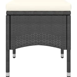MAISON EXCLUSIVE - Jeu de chaise et tabouret de jardin 4 pcs résine tressée noir