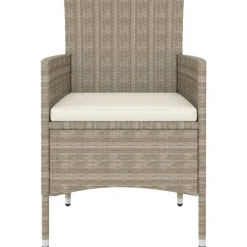 MAISON EXCLUSIVE - Jeu de chaise et tabouret de jardin 4 pcs résine tressée beige