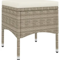 MAISON EXCLUSIVE - Jeu de chaise et tabouret de jardin 4 pcs résine tressée beige