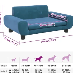 MAISON EXCLUSIVE - Lit pour chien bleu 70x45x33 cm velours
