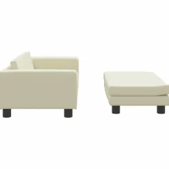 MAISON EXCLUSIVE - Lit pour chien avec extension crème 100x50x30 cm similicuir