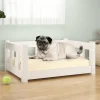 MAISON EXCLUSIVE - Lit pour chien blanc 65,5x50,5x28 cm bois de pin solide