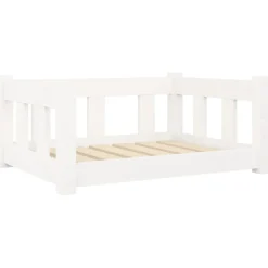 MAISON EXCLUSIVE - Lit pour chien blanc 65,5x50,5x28 cm bois de pin solide