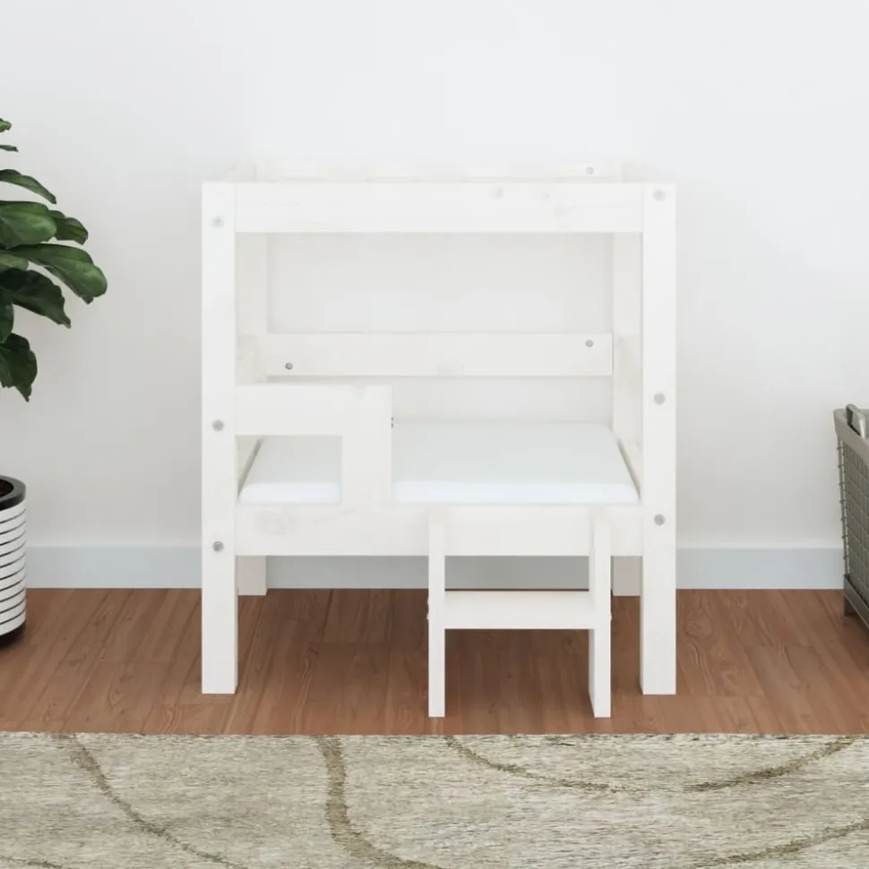 MAISON EXCLUSIVE - Lit pour chien blanc 55,5x53,5x60 cm bois de pin solide