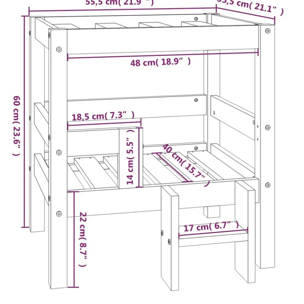 MAISON EXCLUSIVE - Lit pour chien blanc 55,5x53,5x60 cm bois de pin solide