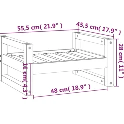 MAISON EXCLUSIVE - Lit pour chien blanc 55,5x45,5x28 cm bois de pin solide