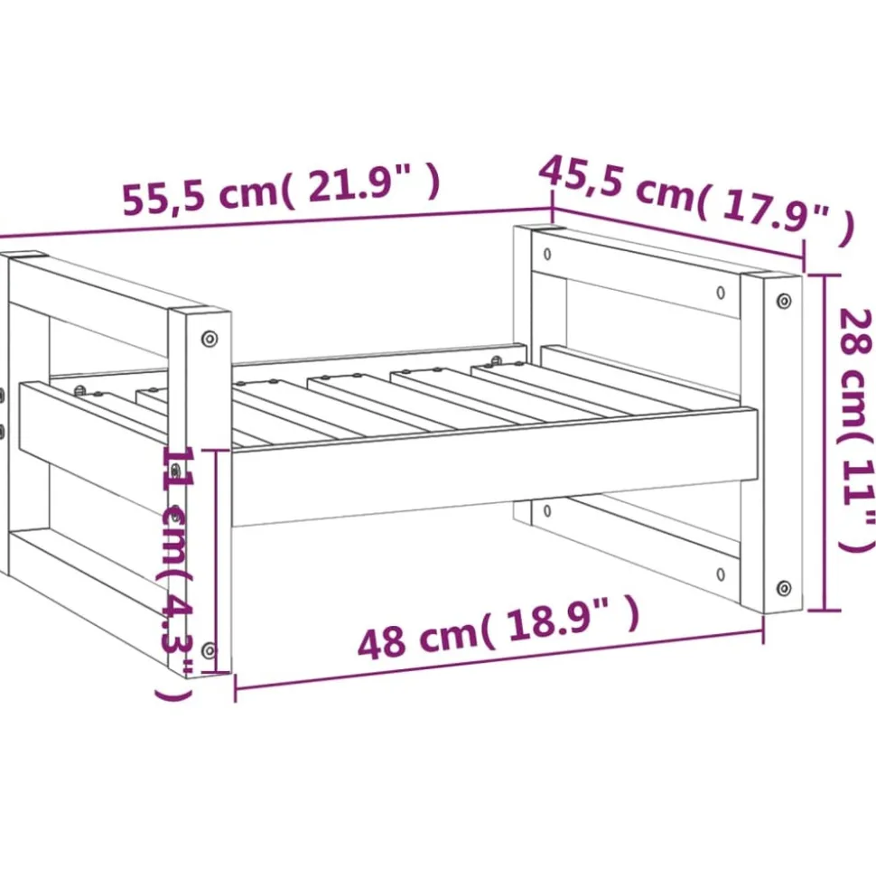 MAISON EXCLUSIVE - Lit pour chien blanc 55,5x45,5x28 cm bois de pin solide