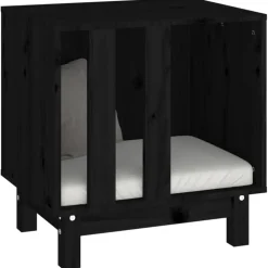 MAISON EXCLUSIVE - Niche pour chien noir 50x40x52 cm bois de pin massif