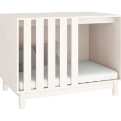MAISON EXCLUSIVE - Niche pour chien blanc 90x60x67 cm bois de pin massif
