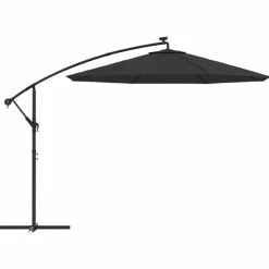 MAISON EXCLUSIVE - Parasol de jardin en porte-à-faux et lumières led mât en acier