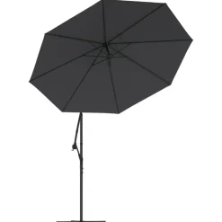 MAISON EXCLUSIVE - Parasol de jardin en porte-à-faux et lumières led mât en acier