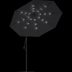 MAISON EXCLUSIVE - Parasol de jardin en porte-à-faux et lumières led mât en acier
