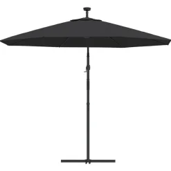 MAISON EXCLUSIVE - Parasol de jardin en porte-à-faux et lumières led mât en acier