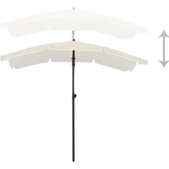 MAISON EXCLUSIVE - Parasol de jardin avec mât 200x130 cm sable