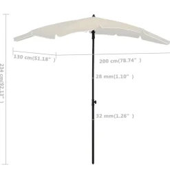 MAISON EXCLUSIVE - Parasol de jardin avec mât 200x130 cm sable