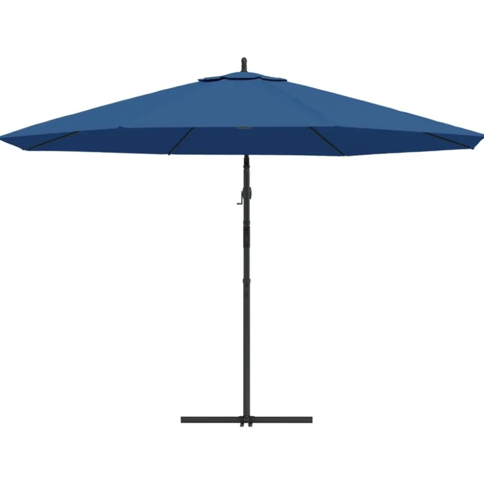MAISON EXCLUSIVE - Parasol de jardin en porte-à-faux avec mât en aluminium bleu