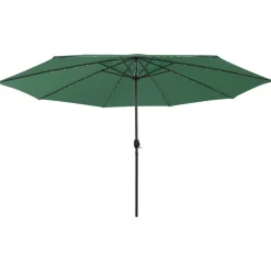 MAISON EXCLUSIVE - Parasol de jardin avec lumières led et mât en métal 400 cm vert