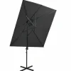 MAISON EXCLUSIVE - Parasol de jardin en porte-à-faux à double toit anthracite