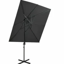 MAISON EXCLUSIVE - Parasol de jardin en porte-à-faux à double toit anthracite