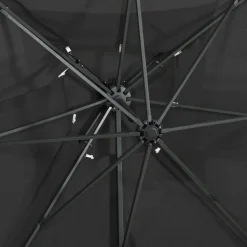 MAISON EXCLUSIVE - Parasol de jardin en porte-à-faux à double toit anthracite