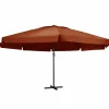 MAISON EXCLUSIVE - Parasol de jardin avec mât en aluminium 600 cm terre cuite