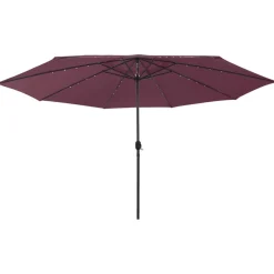 MAISON EXCLUSIVE - Parasol de jardin avec lumières led mât en métal rouge bordeaux